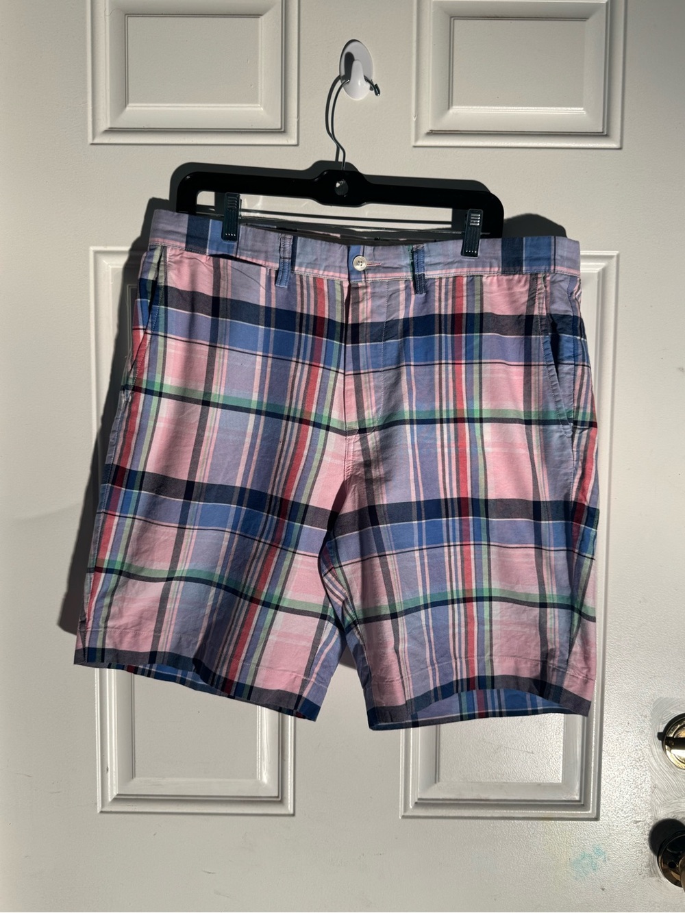 Polo by Ralph Lauren Pink and Blue Plaid Flat Front Shorts